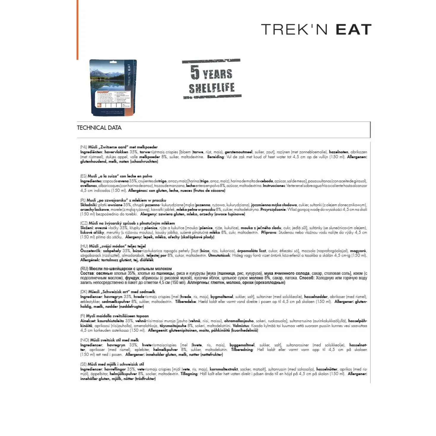 Trek N Eat Swiss Muesli With Milk