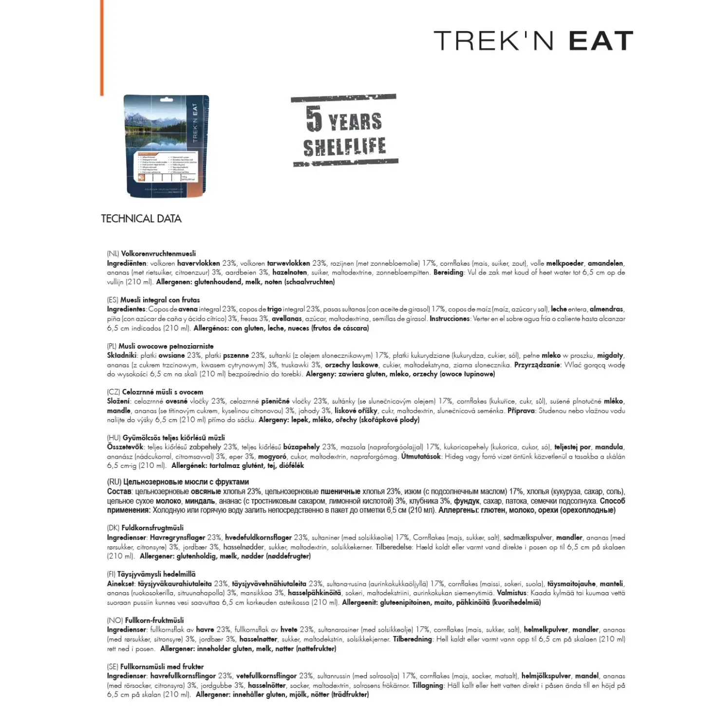 Trek N Eat Wholegrain Fruit Muesli With Milk